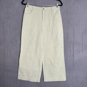 Le Lis Collection Pants Womens Large Light Green Corduroy Wide Leg High Rise New